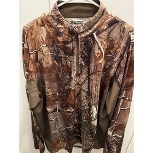 Realtree Camo Long‎ Sleeve 1/4 Zip Pullover Shirt Men's Size M Hunting Outdoors